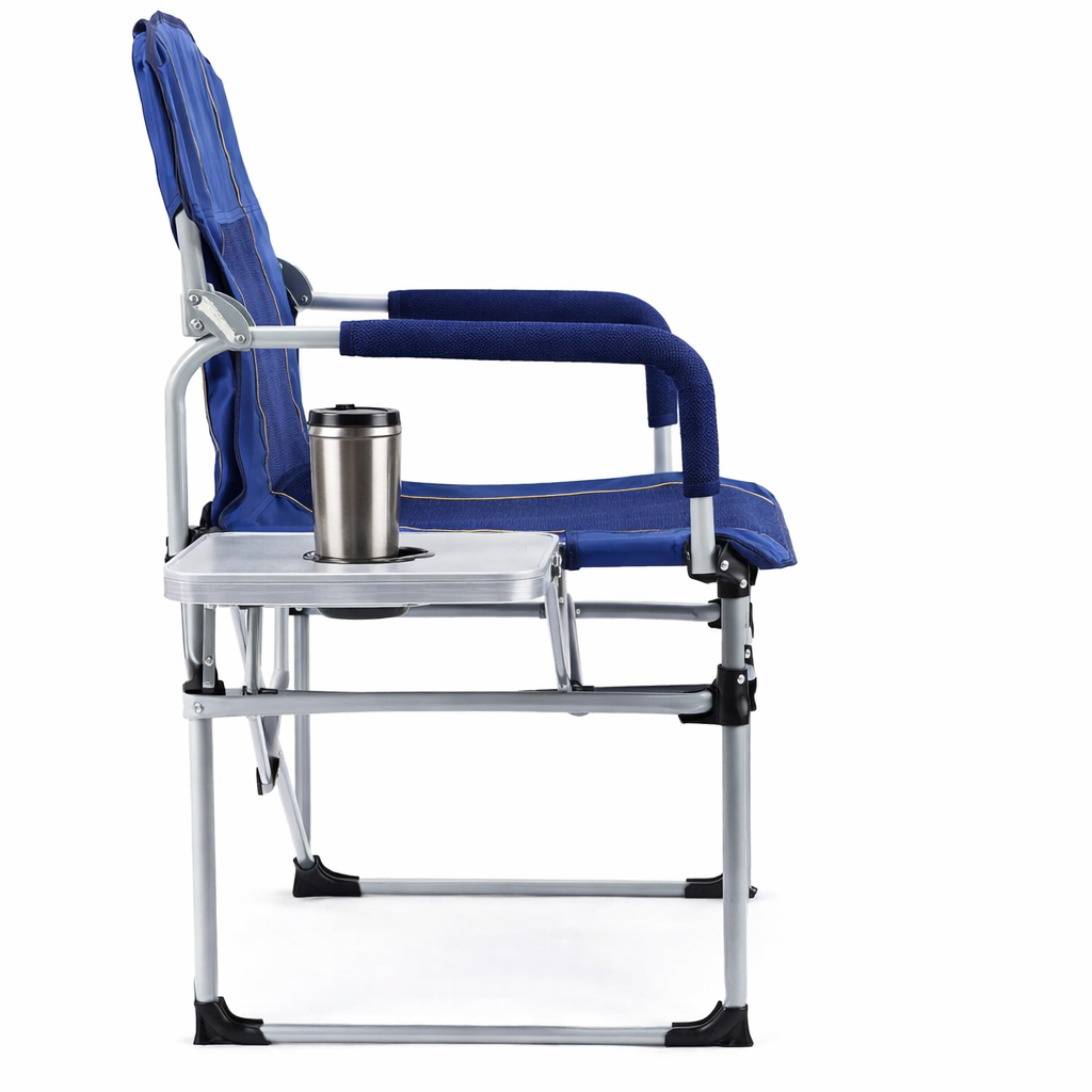 Cadeira de Praia Lazer Dobrável com Braço para Bebidas Lateral Super Reforçada