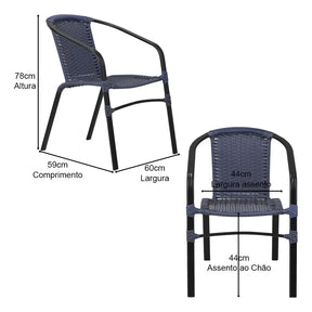 Jogo Cadeiras E Mesa Tampo Alumínio Piscina Área