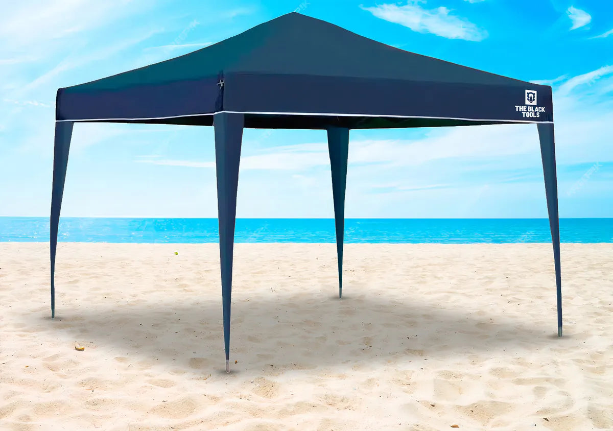 Tenda Gazebo Sanfonado Articulada Dobrável 3 por 3 metros com Mala Transporte The Black Tools cor azul