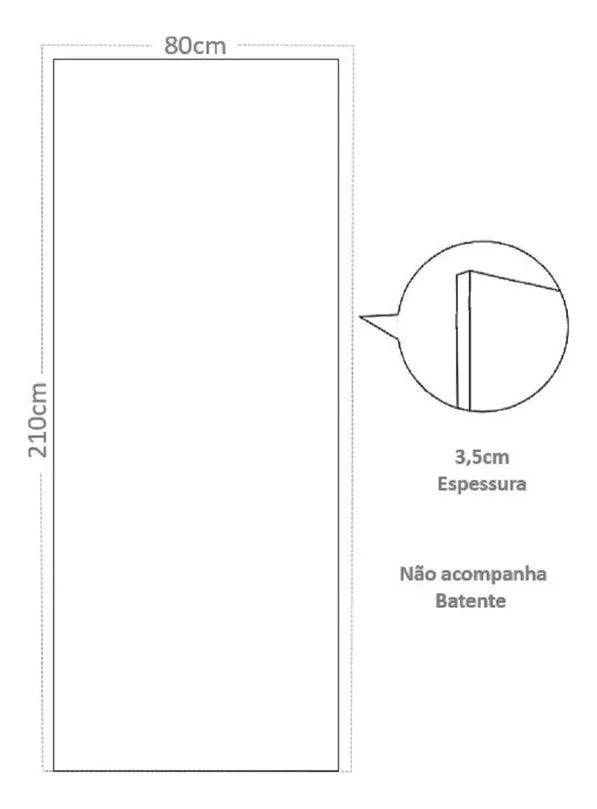 Porta De Madeira Frisada Neblina Mgm 210cmx80cm Ib