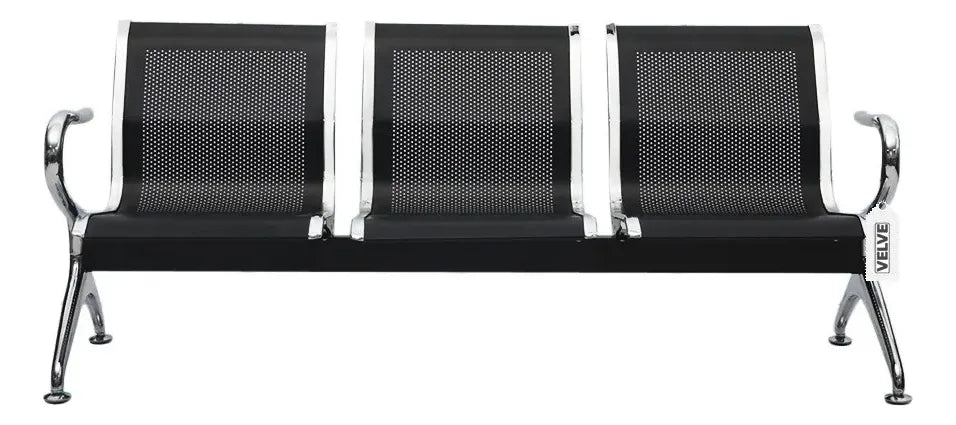 Cadeira Longarina 3 Lugares Espera Aeroporto Preta Cl3.01