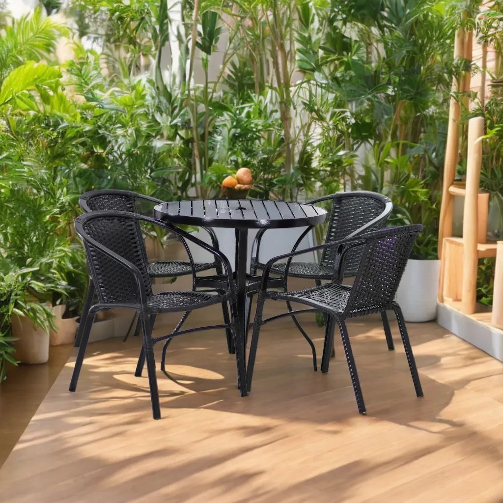 Jogo Cadeiras E Mesa Tampo Alumínio Piscina Área