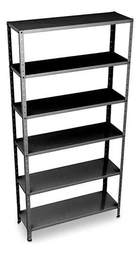 Estante Armário Prateleira de Aço 6 Bandeja Organizador Multiuso preta suporta 150kg 198cm x 90cm x 28cm