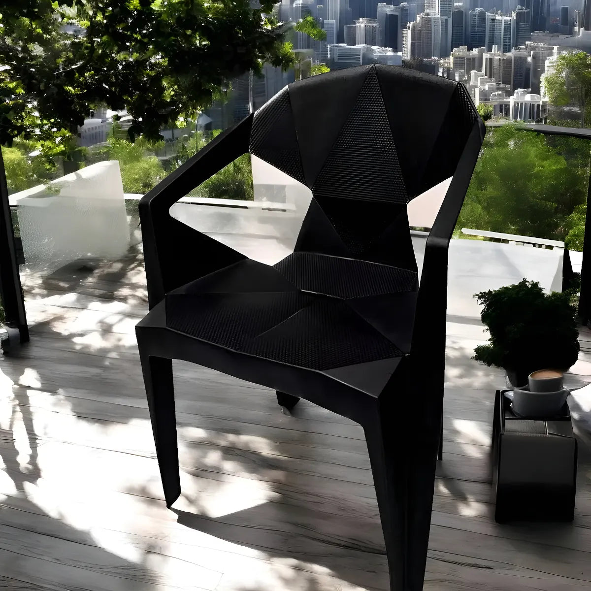 Kit Mesa Monoboco Com 4 Cadeiras Poltrona Diamond 182kg Cor Preto