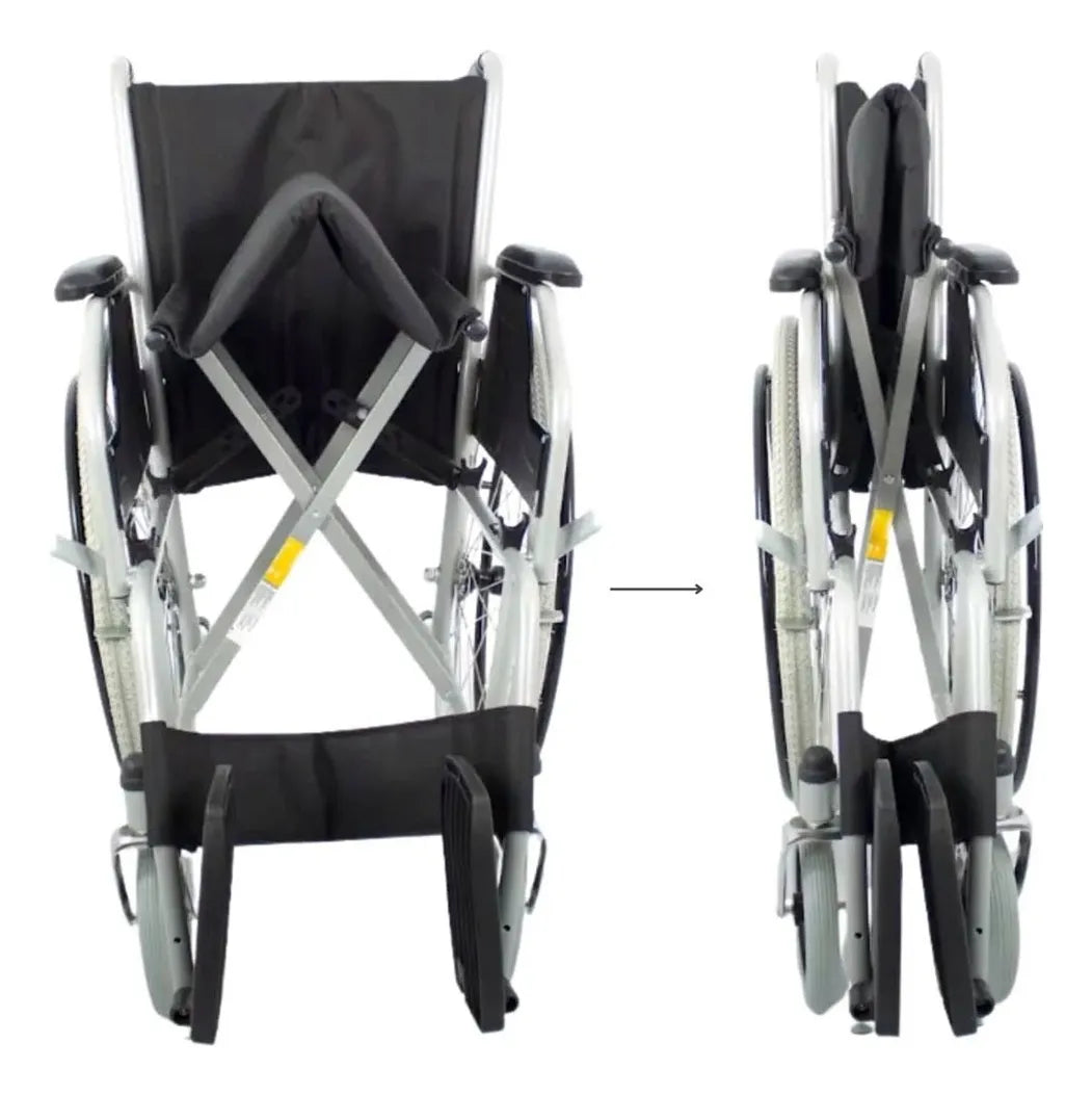 Cadeira De Rodas Dobrável Compacta em Aço Carbono até 120 Kg D100 Dellamed