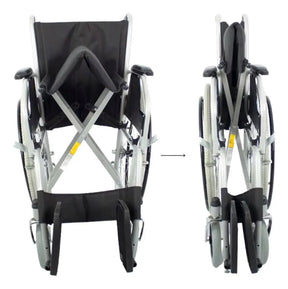 Cadeira De Rodas Dobrável Compacta em Aço Carbono até 120 Kg D100 Dellamed