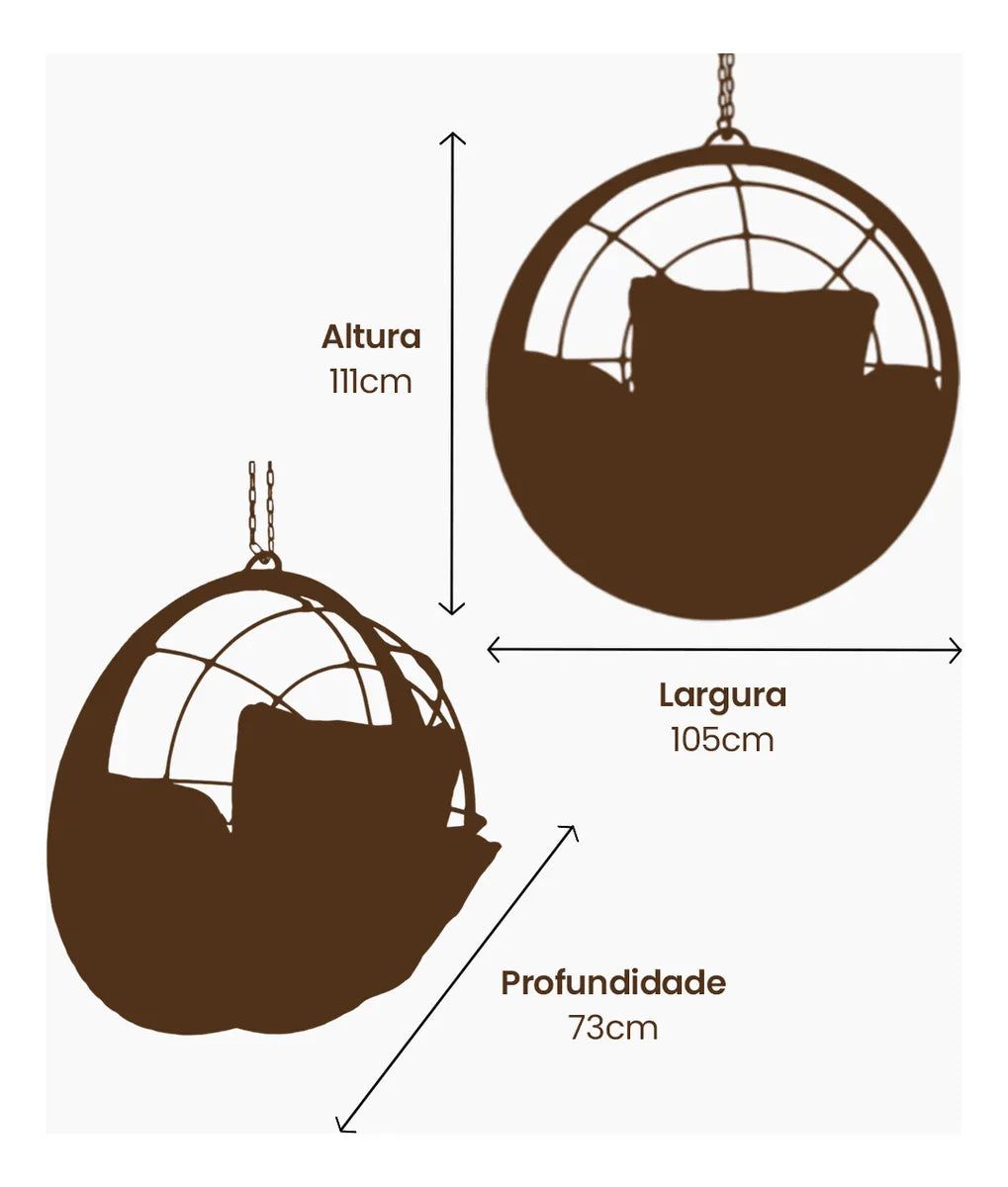 Balanço Suspenso Ninho Ômega Cadeira Ninho Gourmet Alumínio