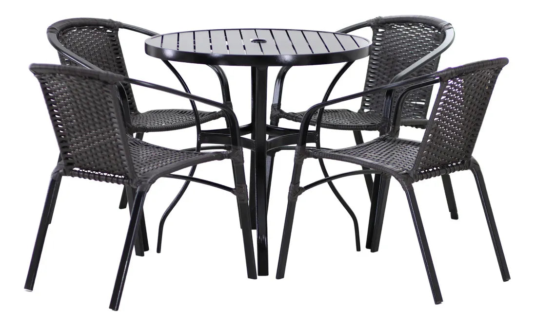 Jogo Cadeiras E Mesa Tampo Alumínio Piscina Área