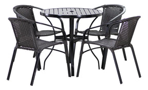 Jogo Cadeiras E Mesa Tampo Alumínio Piscina Área