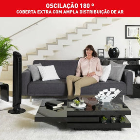 Ventilador De Torre Arno Com 03 Velocidades Preto Neole Cor das pás -