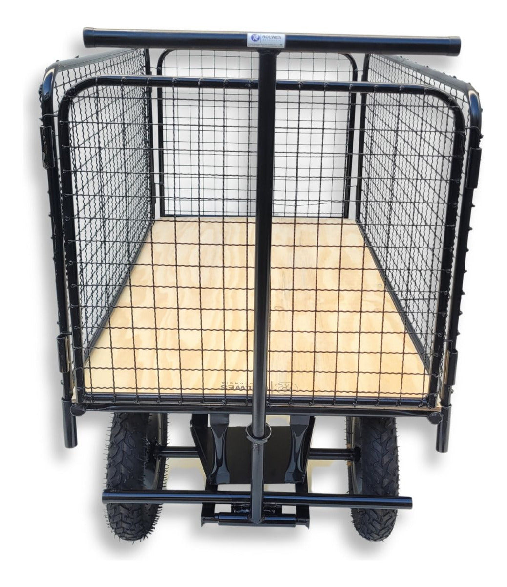 Carrinho Plataforma Com Grade Móvel Profissional Rolwes