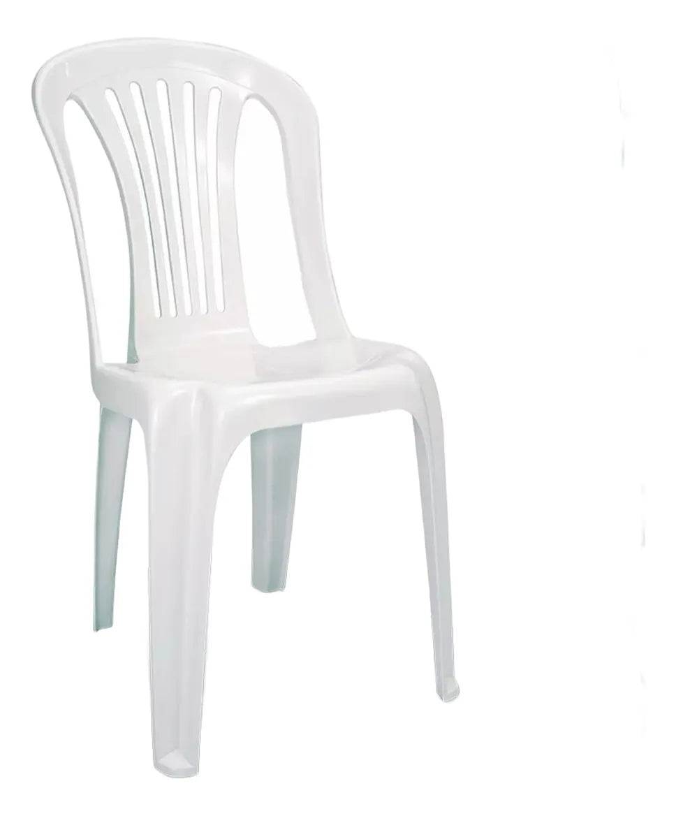 Conjunto/Jogo de Mesa com 4 Cadeiras Plásticas Bistrô Suporta 182kg