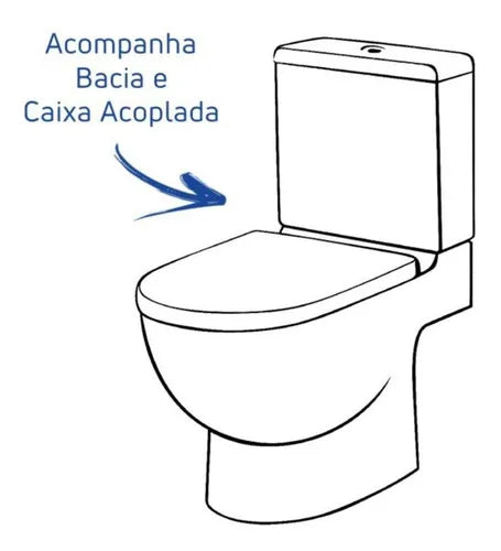 Kit Bacia Celite Com Caixa Acoplada Completo Like Branco