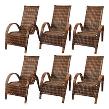 Cadeira Poltrona Jardim Varanda Junco Sintético - Kit 6 Un.