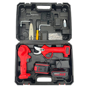 Kit Podas 21V Lithium: Tesoura de Poda Elétrica + Mini Motosserra Sem Fio (Bateria Recarregável)