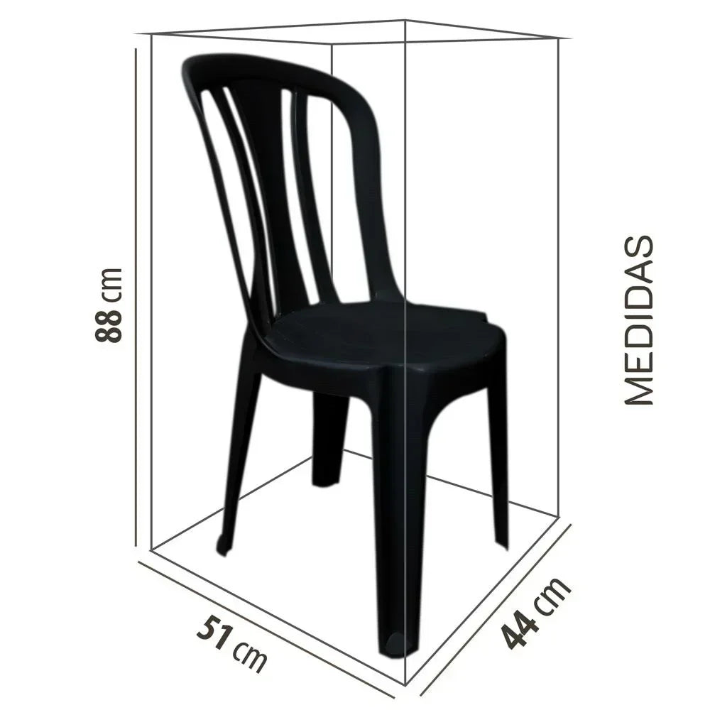 Conjunto/Jogo de Mesa com 4 Cadeiras Plásticas Bistrô Suporta 182kg Oferta