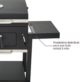 Churrasqueira Centaurus a Bafo Carvão 108x112cm Beta II Naterial