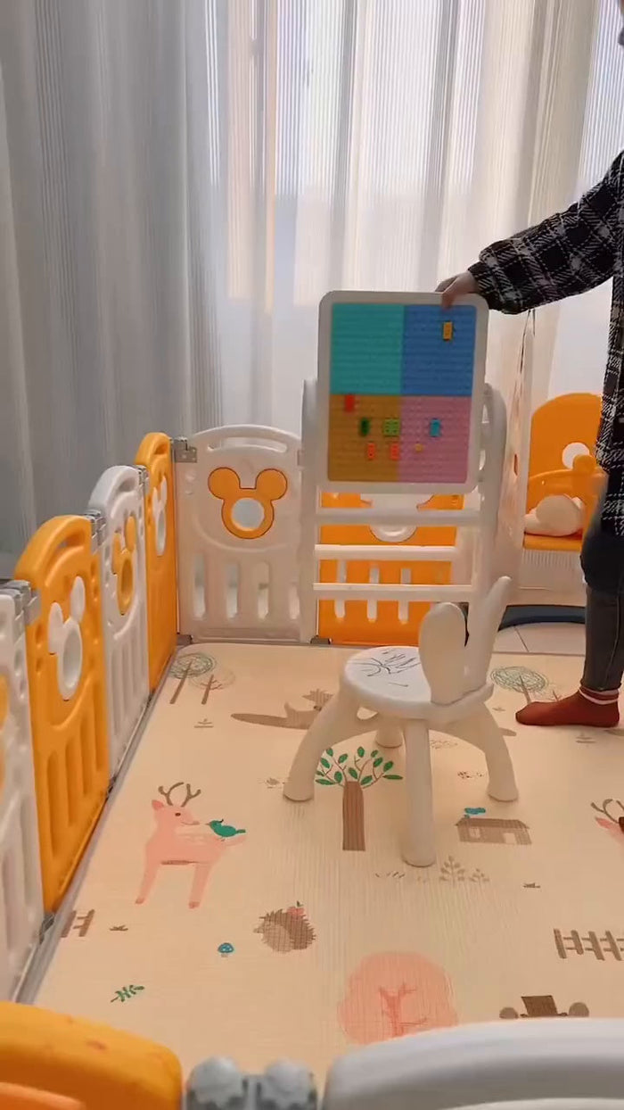 Parque Infantil Disney 7 em 1 Balanço Cesta Basquete Escorregador (GANHE 1 TAPETE DE BRINDE)