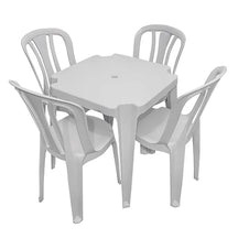 Conjunto/Jogo de Mesa com 4 Cadeiras Plásticas Bistrô Suporta 182kg Oferta